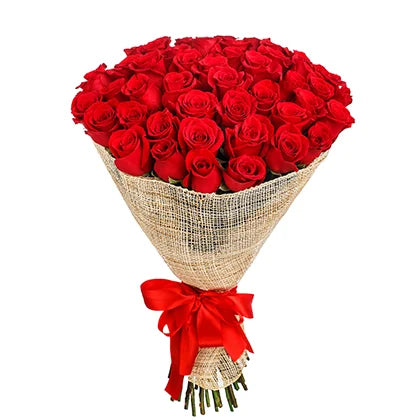 Fresh Large 50 Red Roses Bouquet