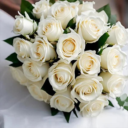 Charming 20 White Roses Bouquet