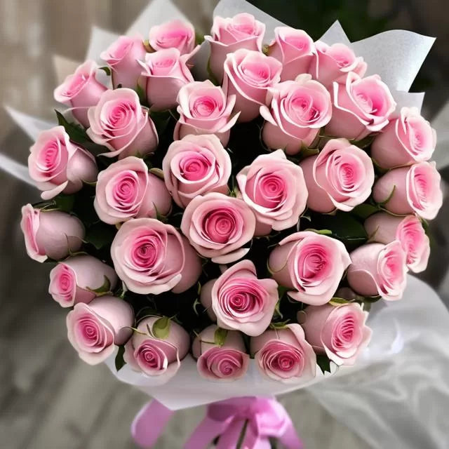 Delightful 24 Pink Roses Bouquet