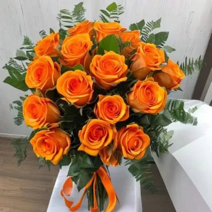 Dozen Long Stemmed Orange Roses Bouquets