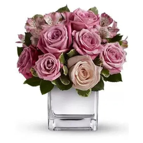 Exquisite Pink Roses in a Vase