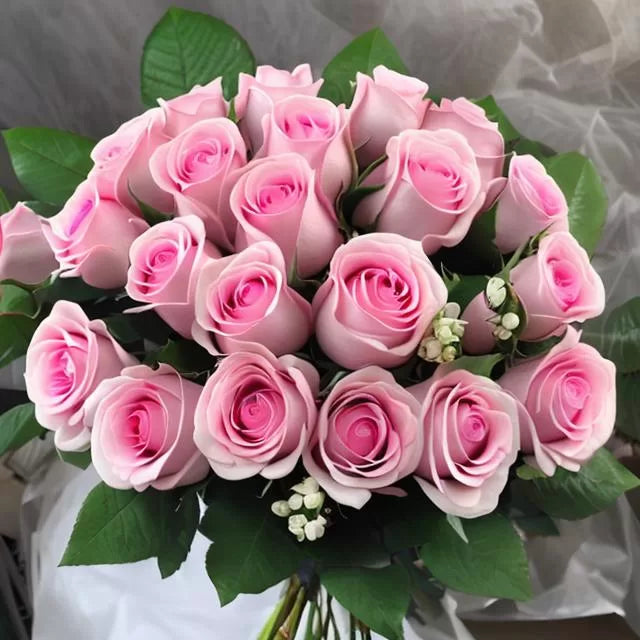 Fresh 20 Pink Roses Bouquet