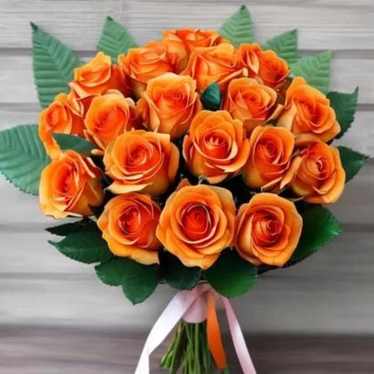 Lovely 24 Orange Roses Bouquet