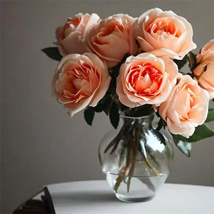 Most Beautiful Peach Roses in a Vase